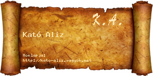 Kató Aliz névjegykártya